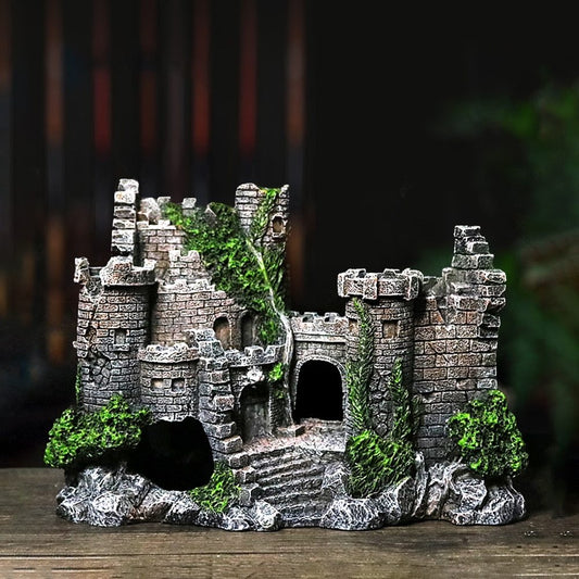 Castillo Decorativo de Resina para Acuarios Furiers™ – Ornamento Realista y Seguro para Peces